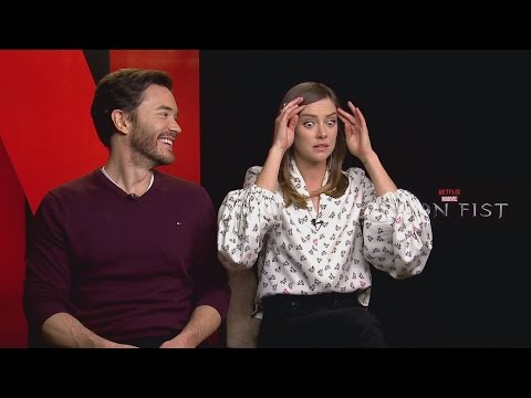 IRON FIST: Jessica Stroup shows off weird talents and Tom Pelphrey hits back at critics